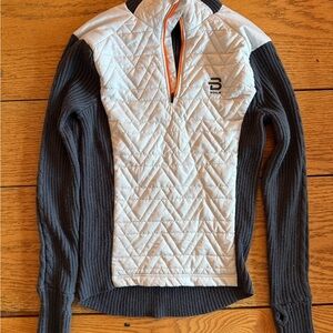 Men's Black Diamond Gray and White Zip Up Sweater